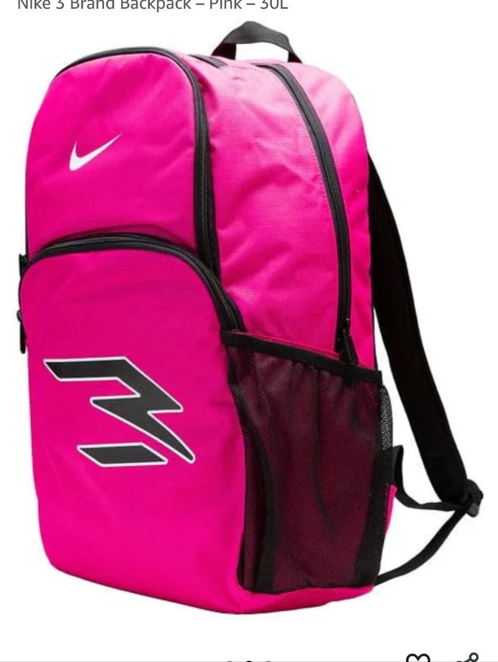 NWT Nike Backpack Pink Prime 3Brand Collection by Russell Wilson Travel Bag